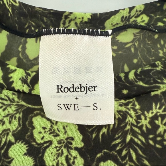 Rodebjer x Swedish Stockings green & black Dellie Vegetal mesh top - size M/L - Picture 7 of 8